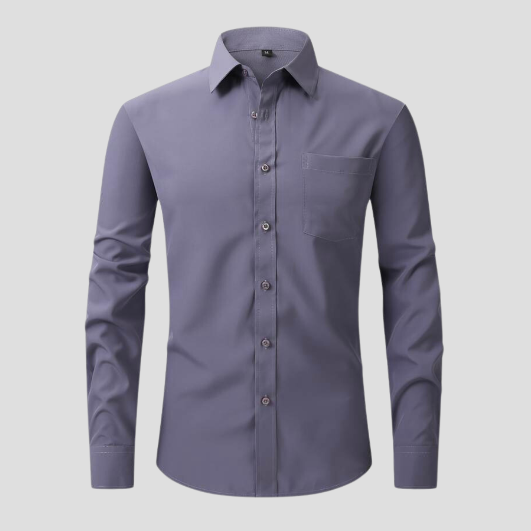Levoire | Chemise D'Affaires À Col Convertible Gris