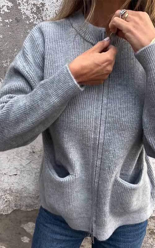 Levoire | Zip Warm Pockets Knit Women'S Clothing