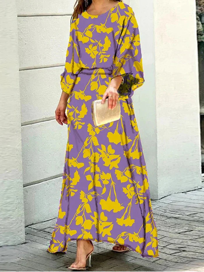 Levoire | Maxi Long Robe Fleurs jaunes