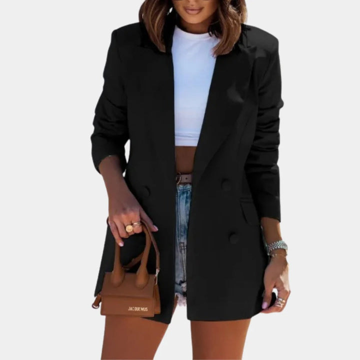 Levoire | Blazer à boutons avec revers à manches longues Noir