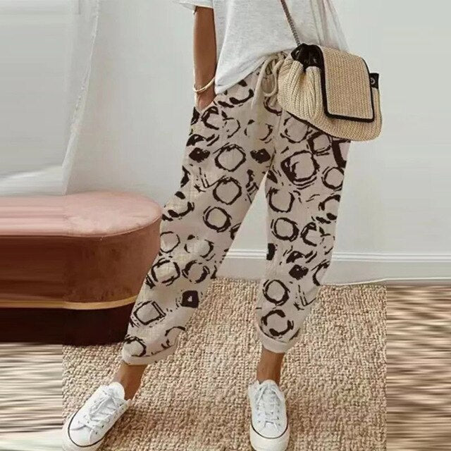 Levoire | Pantalon Imprimé Décontracté Khaki
