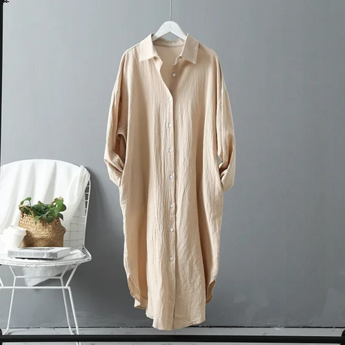 Levoire | Lin Coton Mi-Long Chemisier Robe
