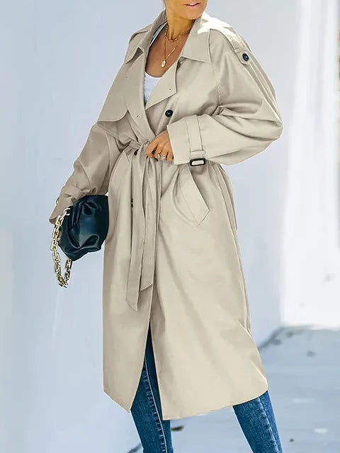 Levoire | Trench Long Coupe Droite Khaki