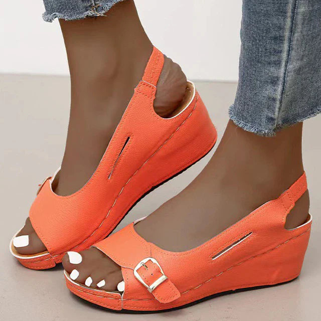 Levoire | Sandales À Boucles Pour Femmes Confortables Orange