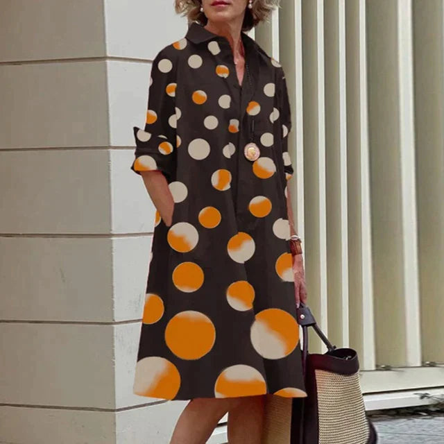 Levoire | Robe en coton confortable Jaune Noir