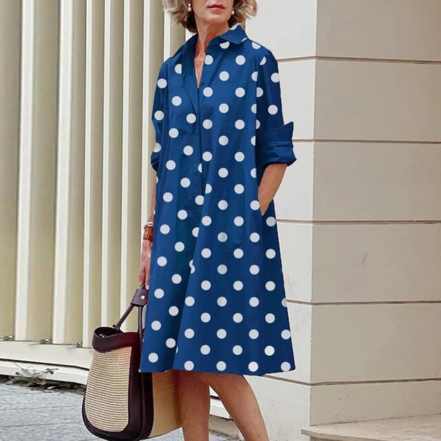 Levoire | Robe Élégante Mi-Longue Pour Femmes Bleu