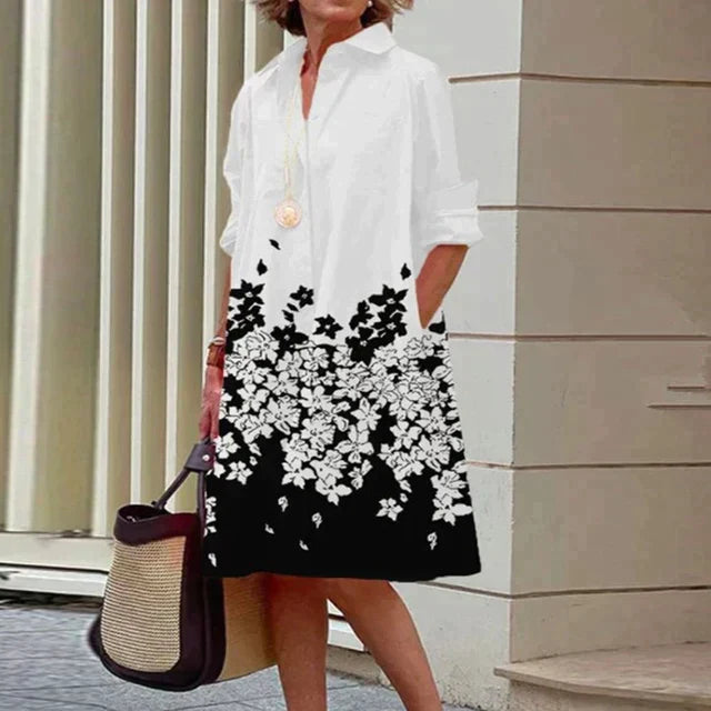 Levoire | Robe en coton confortable Fleur blanche