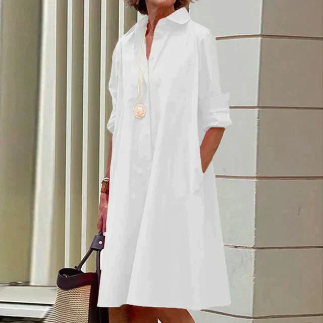 Levoire | Robe en coton élégante Blanc Rouge