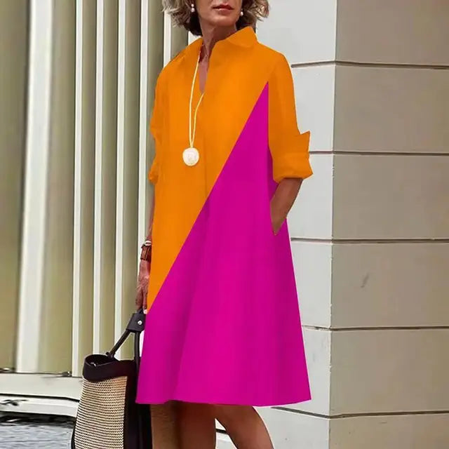 Levoire | Robe en coton élégante Jaune Rouge