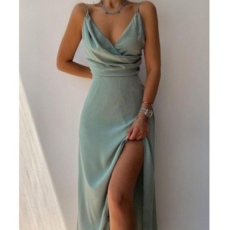 Levoire | Robe De Soirée En Satin Pour Des Soirées Élégantes Vert