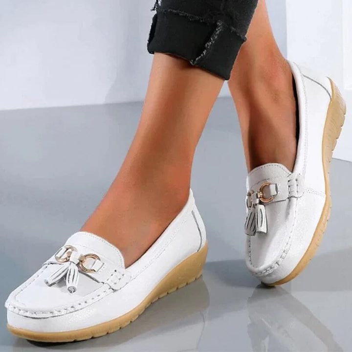 Levoire | Chaussures Orthopédiques En Cuir À Enfiler Blanc