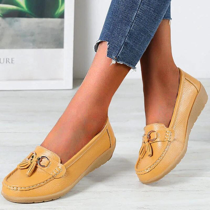 Levoire | Chaussures Orthopédiques En Cuir À Enfiler Jaune