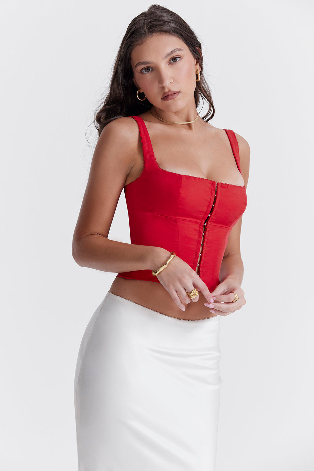 Levoire | Corset Rouge En Tulle