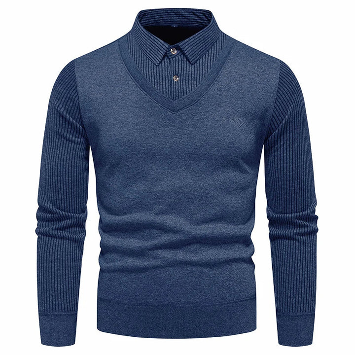 Levoire | Veste en tricot ajustée à manches longues à deux pièces Gris de mer