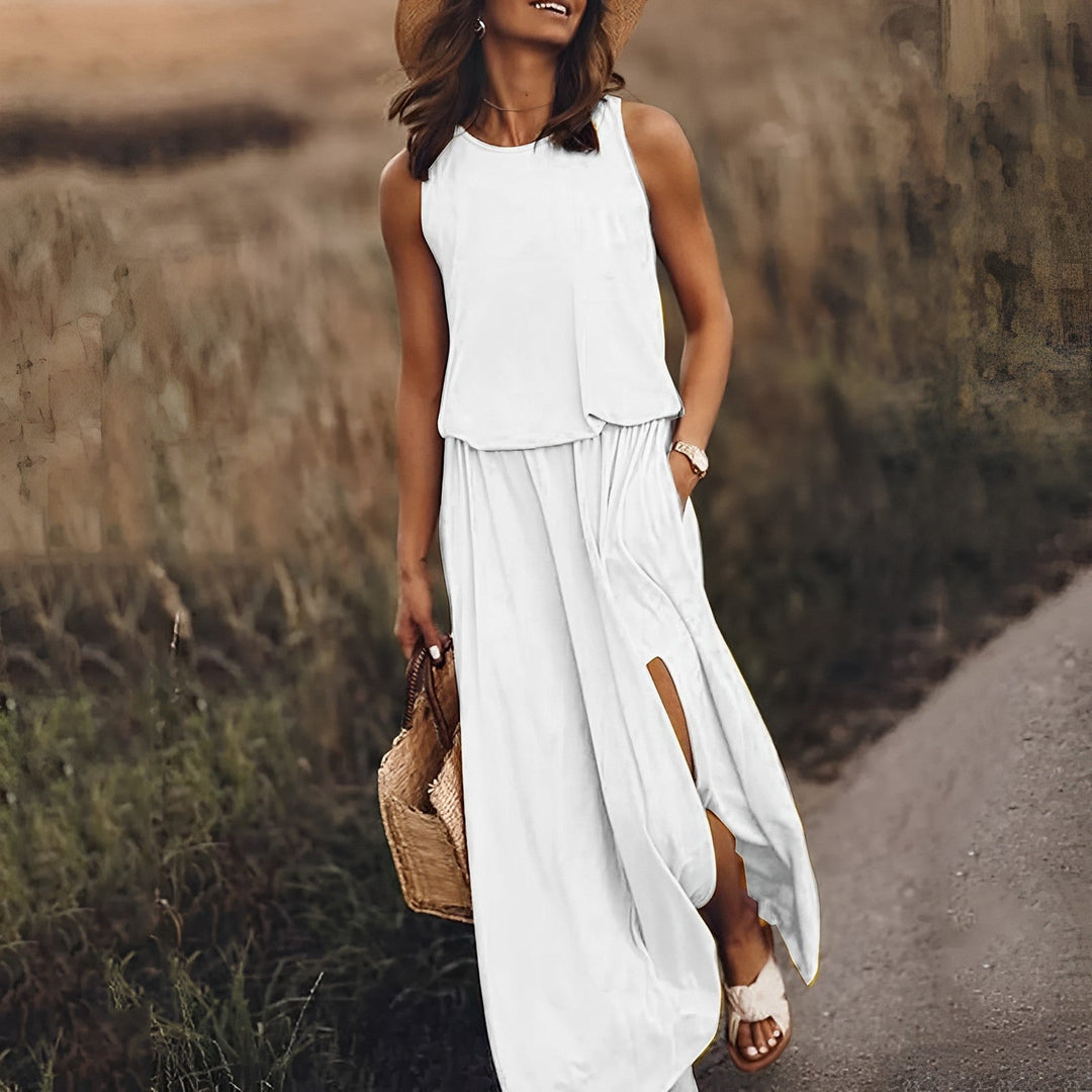 Levoire | Robe Maxi Femme Colorée Blanc