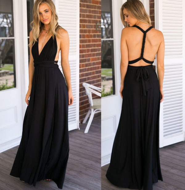 Levoire | Robe De Soirée Multi-Wrap Élégante À Dos Nu Longue