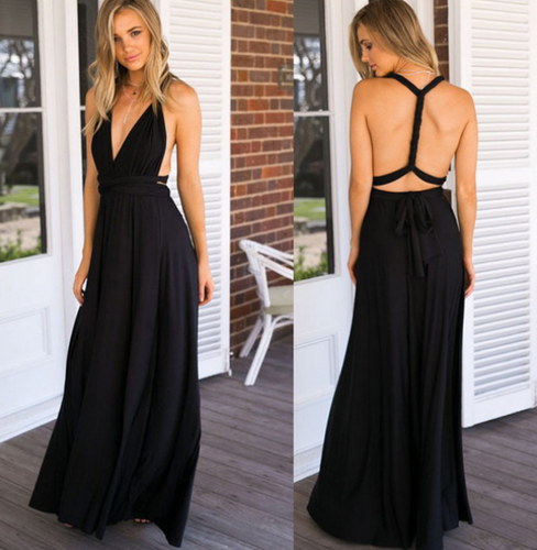 Levoire | Robe De Soirée Multi-Wrap Élégante À Dos Nu Longue