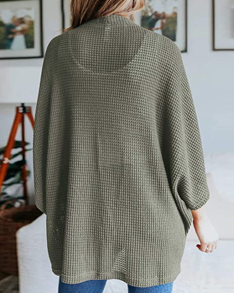Levoire | Pull Chaud, Tricoté, Uni Gilet Avec Manches 3/4 Pour Femmes