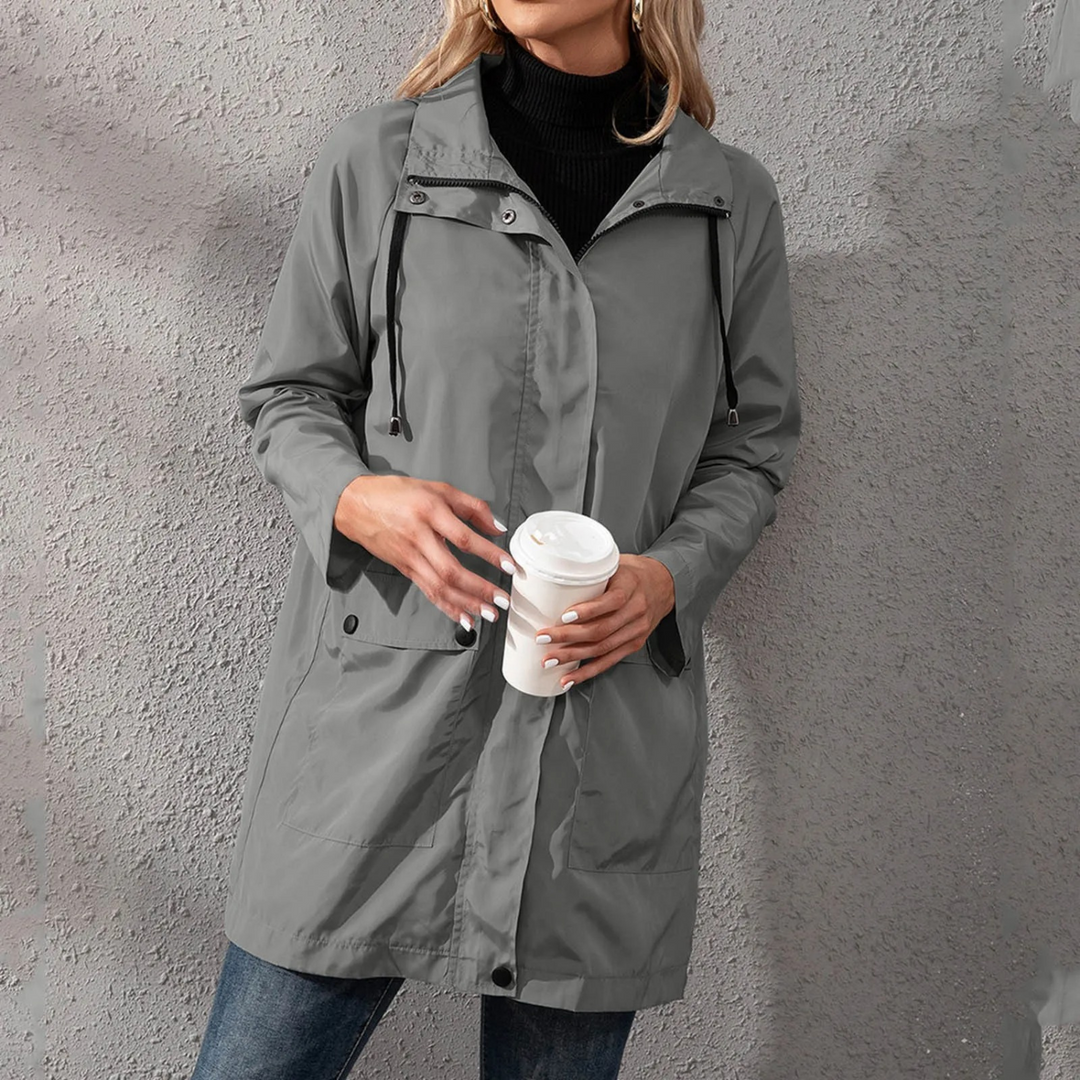 Levoire | Veste À Capuche Légère Longue D'Été Gris foncé