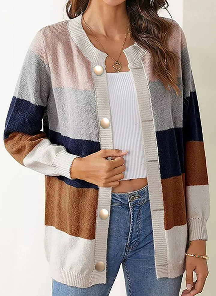 Levoire | Veste En Tricot Douce Avec Des Motifs Uniques Pour Femmes Khaki
