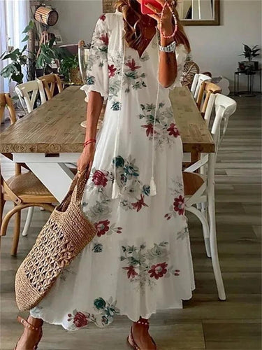 Levoire | Robe Maxi Sans Manches Fleurie
