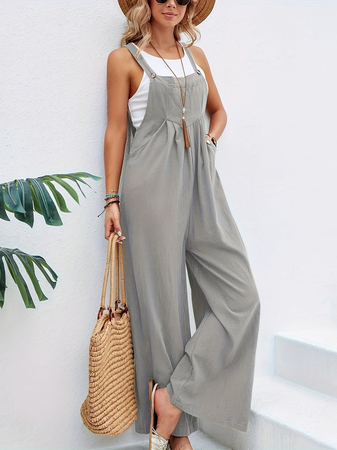 Levoire | Combinaison Boho Sans Manches Pour Femmes Gris