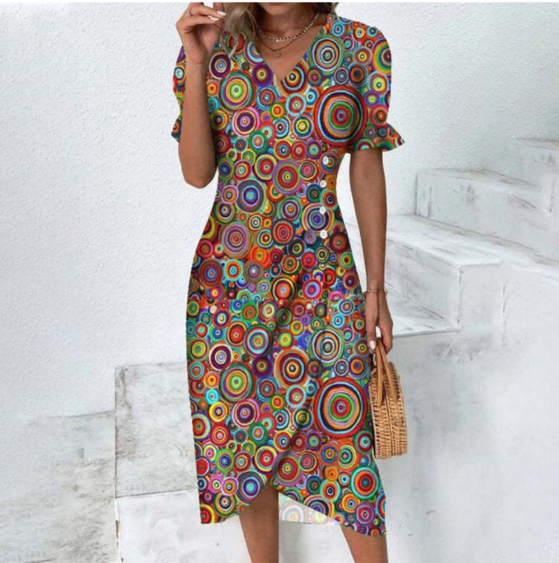 Levoire | Robe Délicate Avec Boutons Coloré