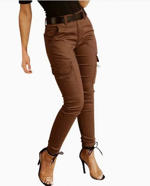 Levoire | Pantalon Cargo Avec Stretch Et Taille Haute