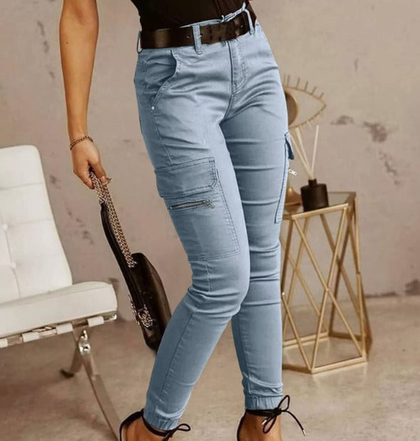 Levoire | Pantalon Cargo Avec Stretch Et Taille Haute