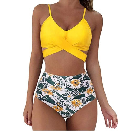 Levoire | Bikini Imprimé Animal Sexy Femme Jaune