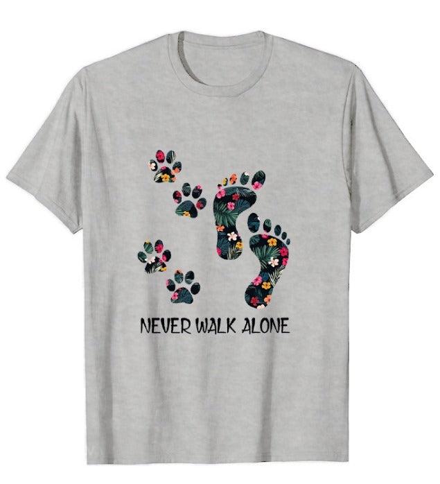 Levoire | Walk Alone | T-Shirt Pour Amoureux Des Animaux Conception colorée Gris