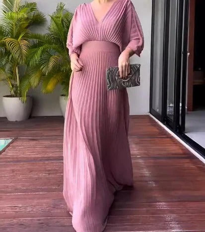 Levoire | Robe Plissée Classique Rosa clair