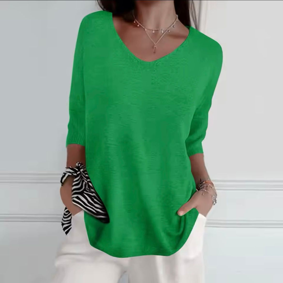 Levoire | Blouse D'Été Avec Décolleté En V Vert