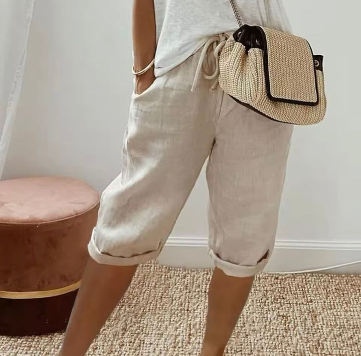 Levoire | Pantalons courts élégants Khaki