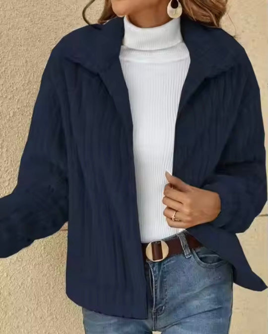 Levoire | Veste chaude à manches longues en fourrure avec fermeture éclair Gris de mer