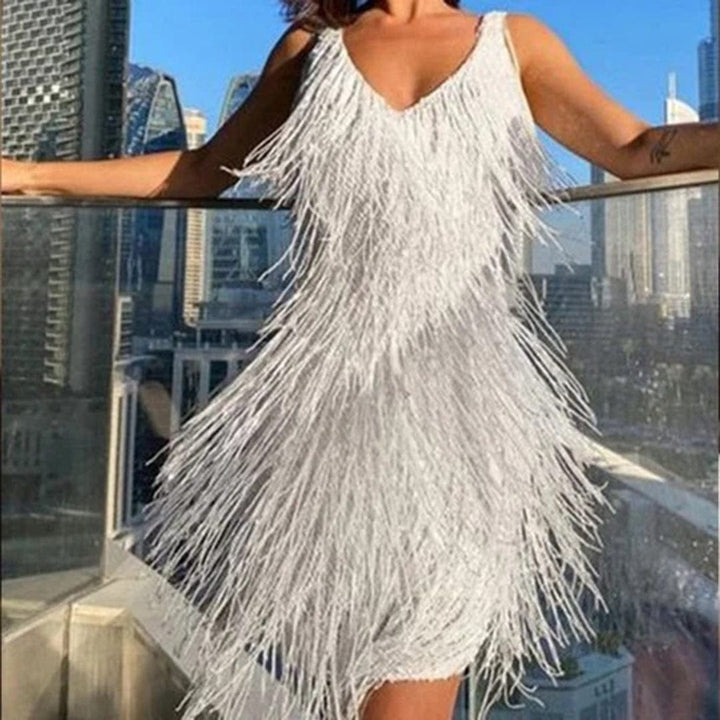 Levoire | Robe Mini Avec Franges Idéal Pour Les Fêtes