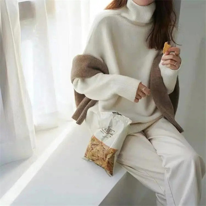 Levoire | Pull Élégant Col Roulé Blanc