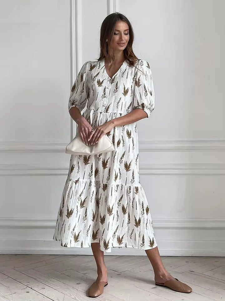 Levoire | Robe Midi D'Été Avec Décolleté En V