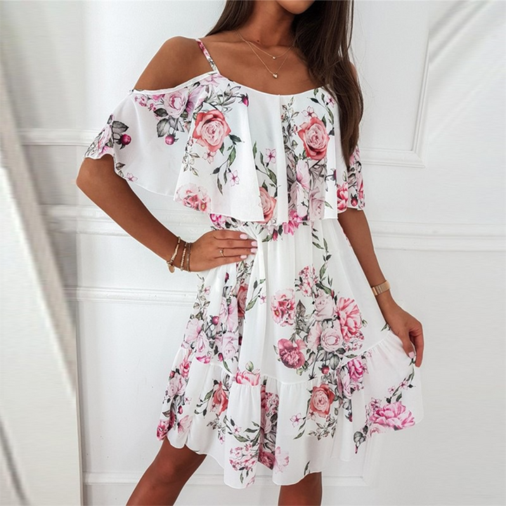 Levoire | Robe Florale Pour Femmes Lily Blanc