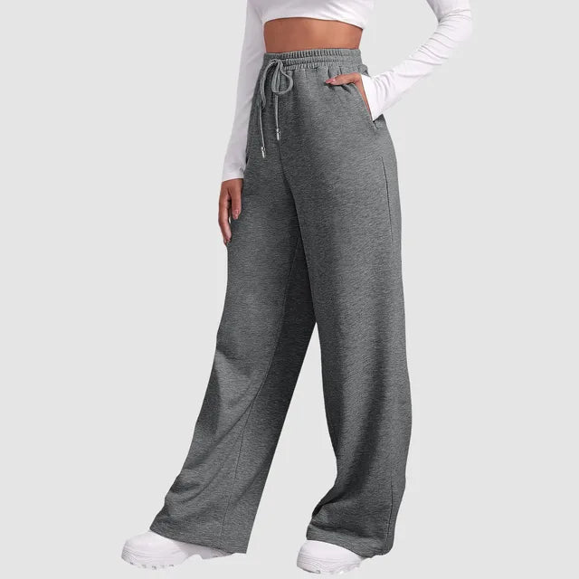 Levoire | Pantalons Larges Confortables Avec Cordon Et Poches Gris foncé