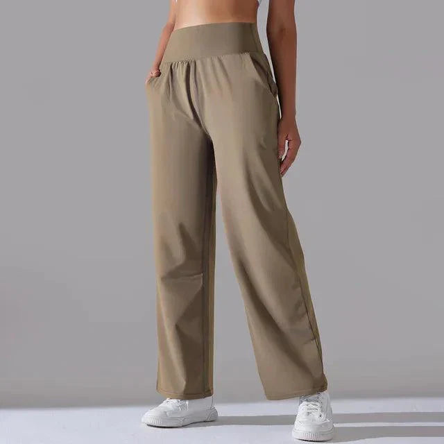 Levoire | Leg Yoga-Pantalons Pour Femmes Taille Haute Pantalons De Fitness À Jambes Larges Kreemí