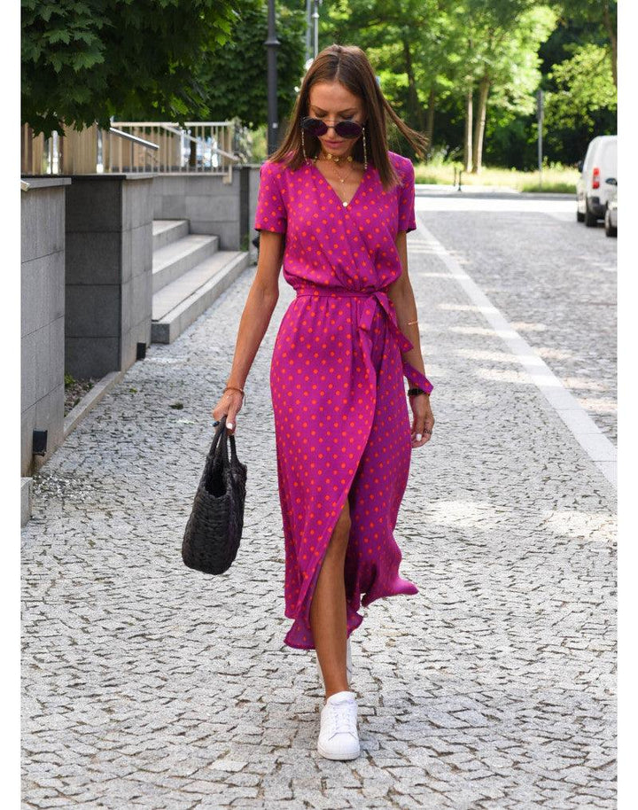 Levoire | Robe D'Été À Manches Courtes Et Décolleté En V Maxikleid