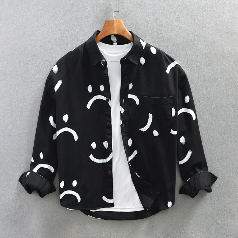 Levoire | Chemise Smiley Decontractee Hommes Noir