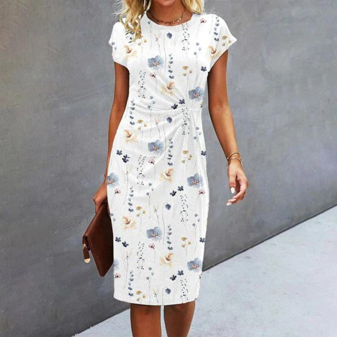 Levoire | Robe Élégante À Manches Courtes Blanc