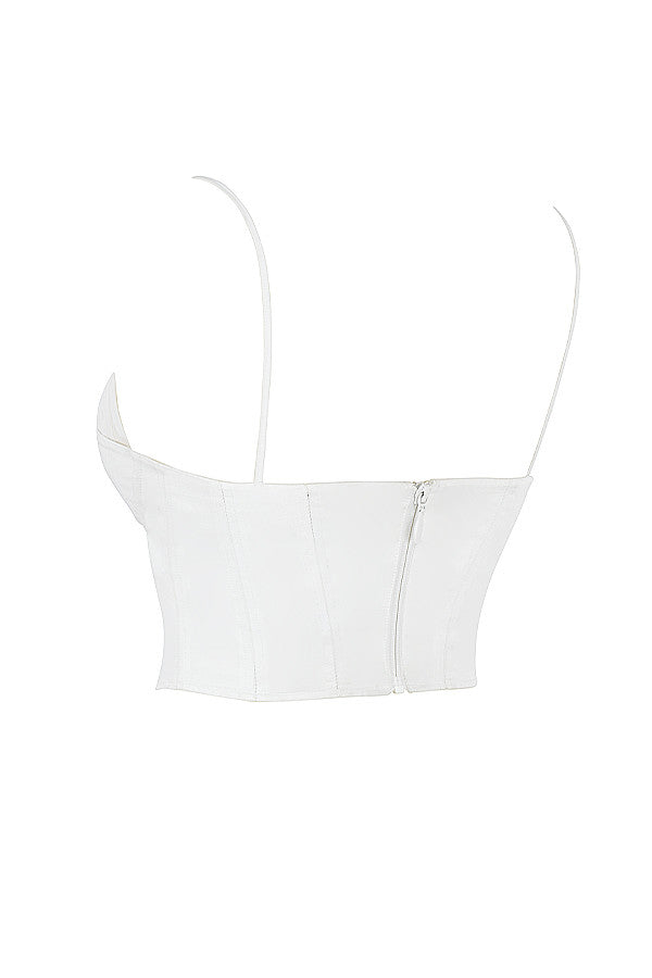 Levoire | Top Corset Blanc Avec Volants