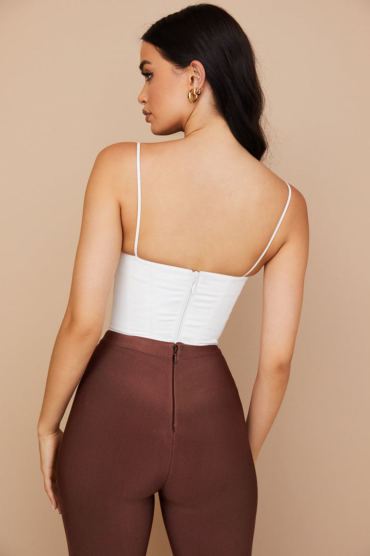 Levoire | Top Corset Blanc Avec Volants