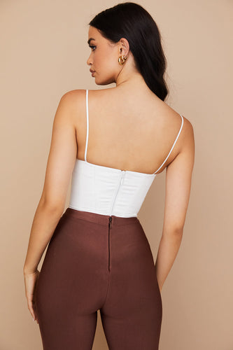 Levoire | Top Corset Blanc Avec Volants