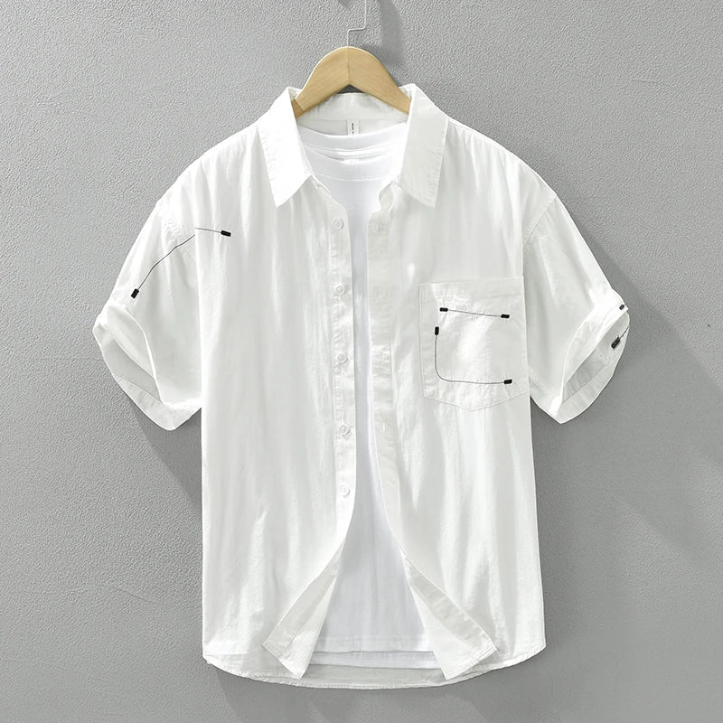 Levoire | Chemise À Manches Courtes Decontracte Hommes Blanc