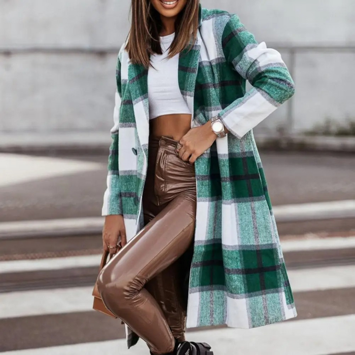 Levoire | Manteau Élégant À Carreaux Pour Femmes