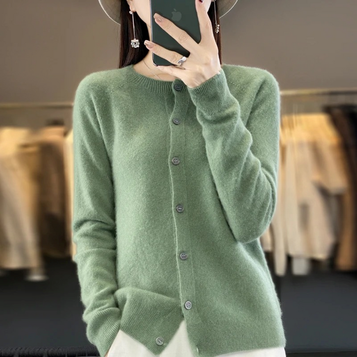 Levoire | Veste En Tricot Style Crop Top Vert clair
